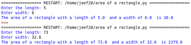 Rectangle Code Output